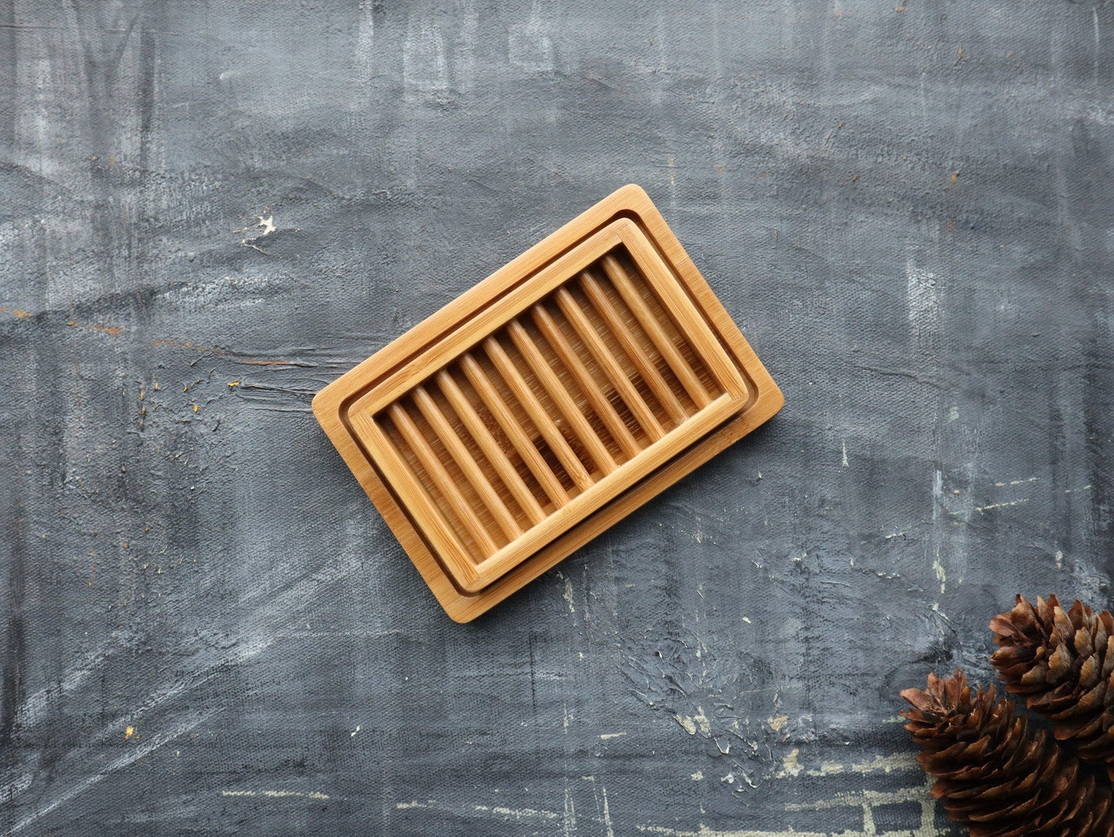 Dual-Layer Bamboo Soap Dish