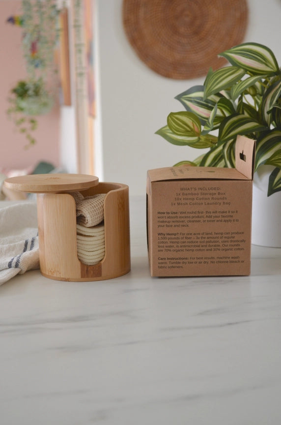 Reusable Makeup Rounds in Bamboo Box