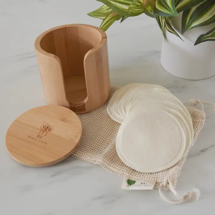 Reusable Makeup Rounds in Bamboo Box