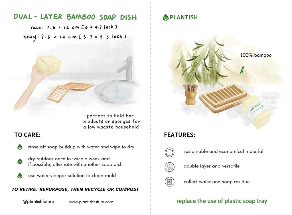 Dual-Layer Bamboo Soap Dish