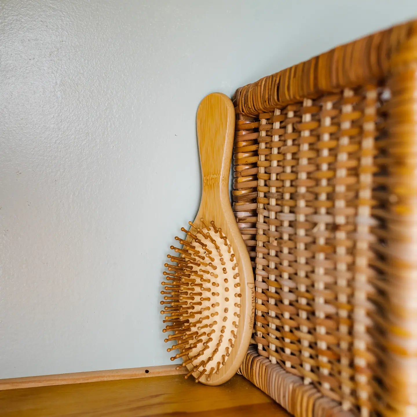 Bamboo Paddle Hairbrush Round