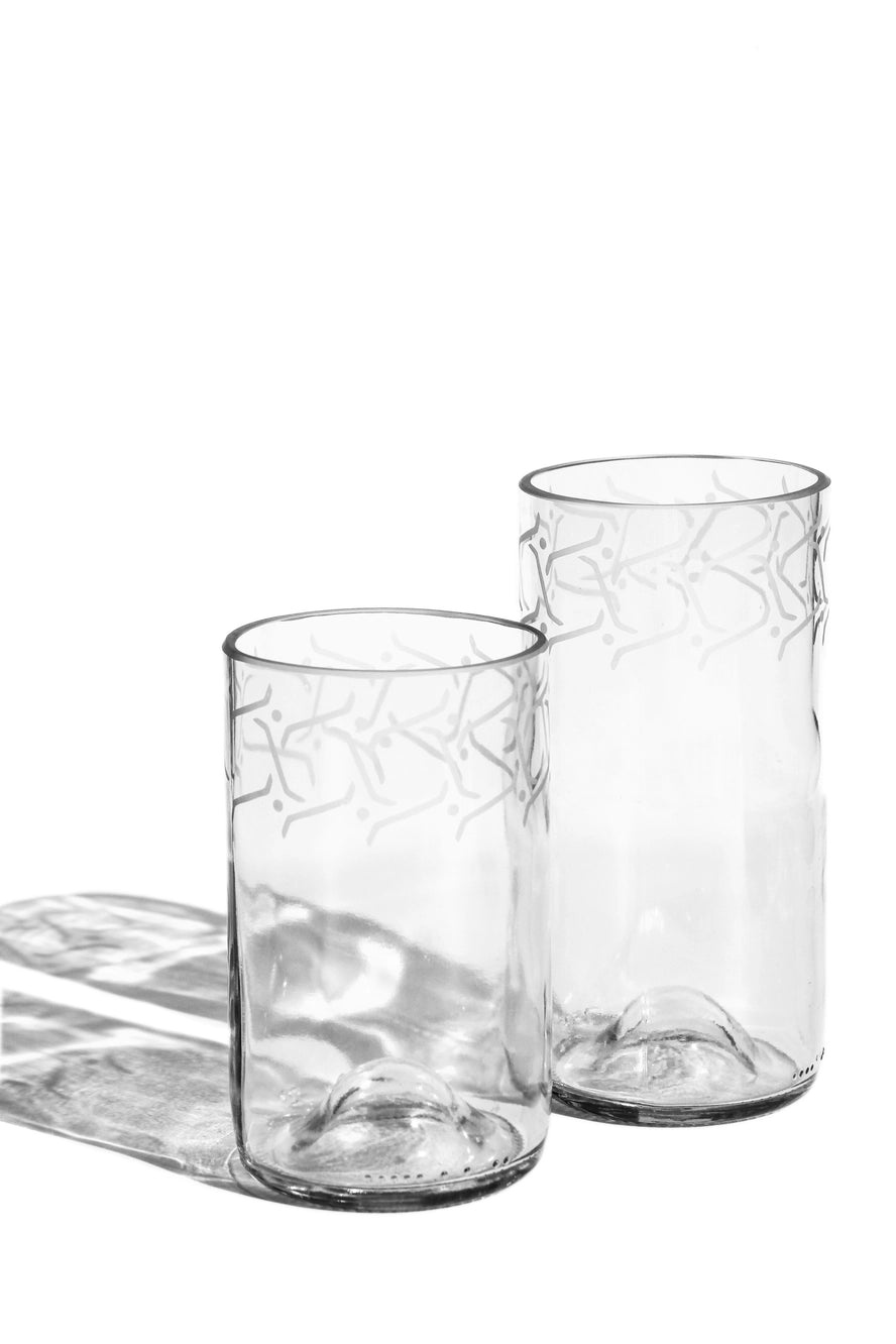 Upcycled Glassware - The Lina 12/16oz - set of 2